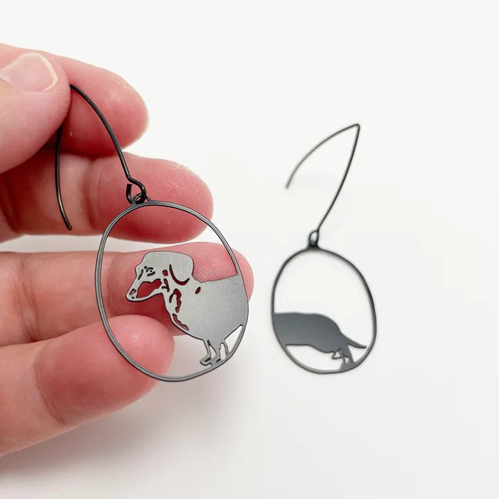 Denz + coDENZ Mini dachshund dangles in black #same day gift delivery melbourne#
