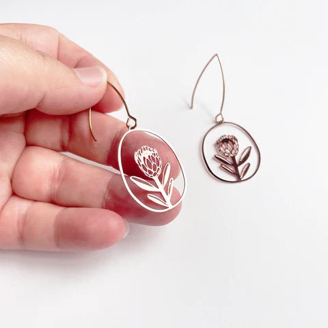 DENZ Mini Protea dangles in rose gold