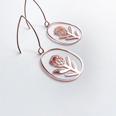 DENZ Mini Protea dangles in rose gold