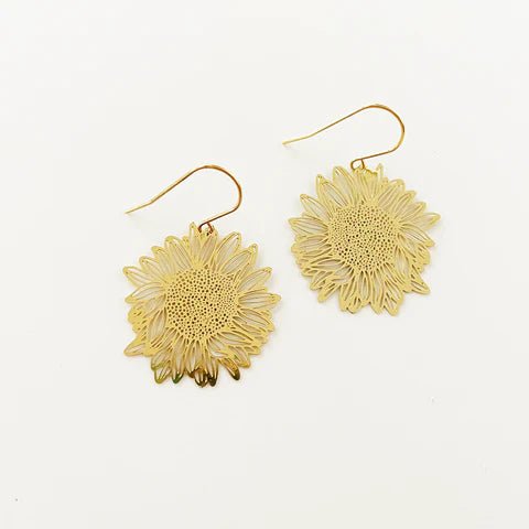 DENZ Mini Sunflower dangles in gold