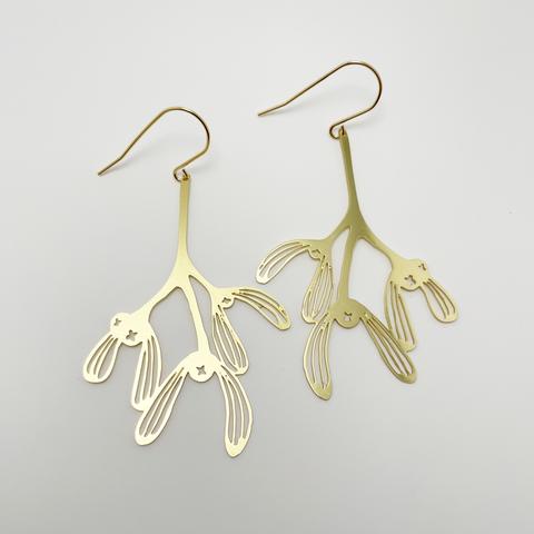 Denz + coDENZ Mistletoe dangles gold #same day gift delivery melbourne#