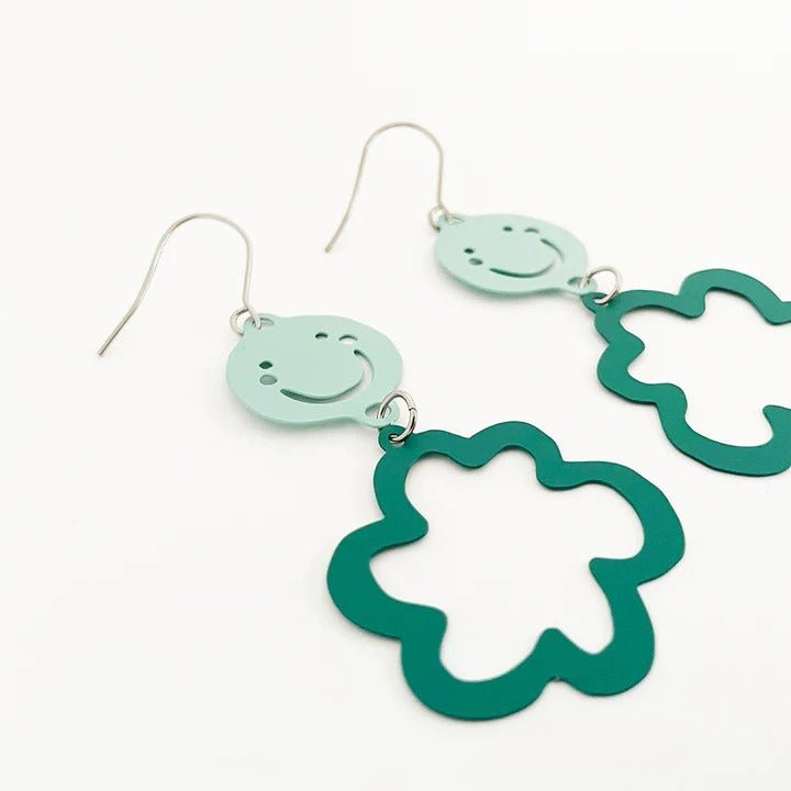 DENZ Sky + Teal painted steel dangles