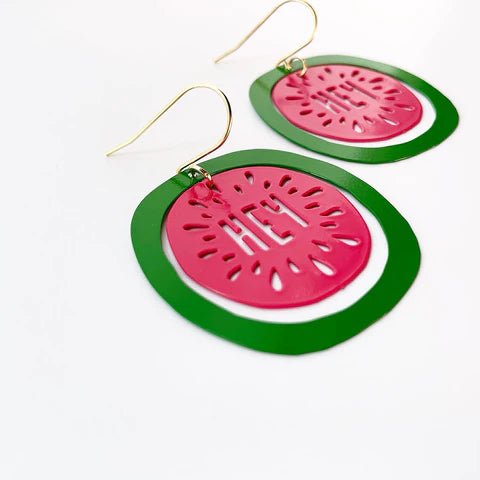 DENZ Watermelons - HEY - painted steel dangles