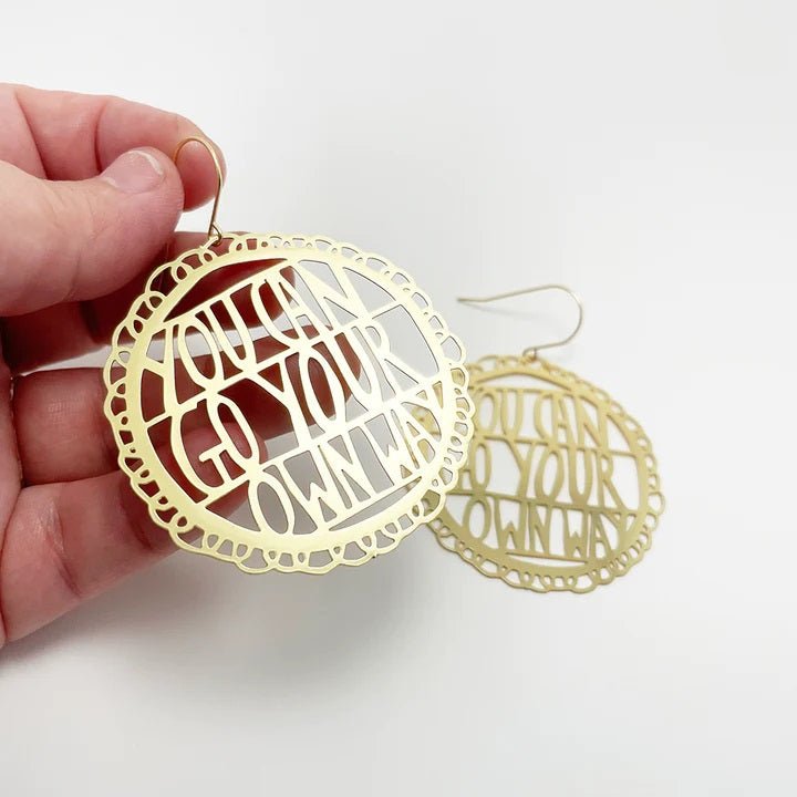 DENZ You Can Go Your Way Dangles in Gold
