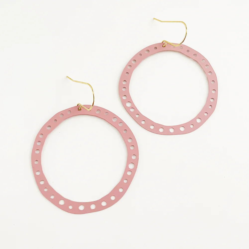 DENZ Dotty hoops in musk pink earrings