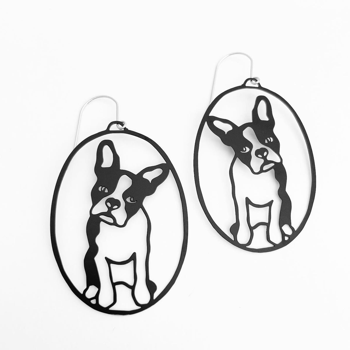DENZ Frenchies in Black earrings