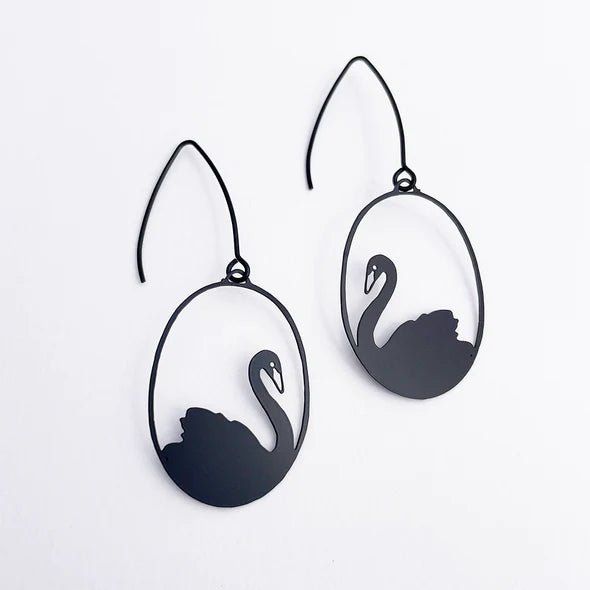 DENZ Mini Black Swans earrings