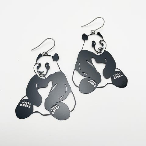 DENZ Pandas in black earrings