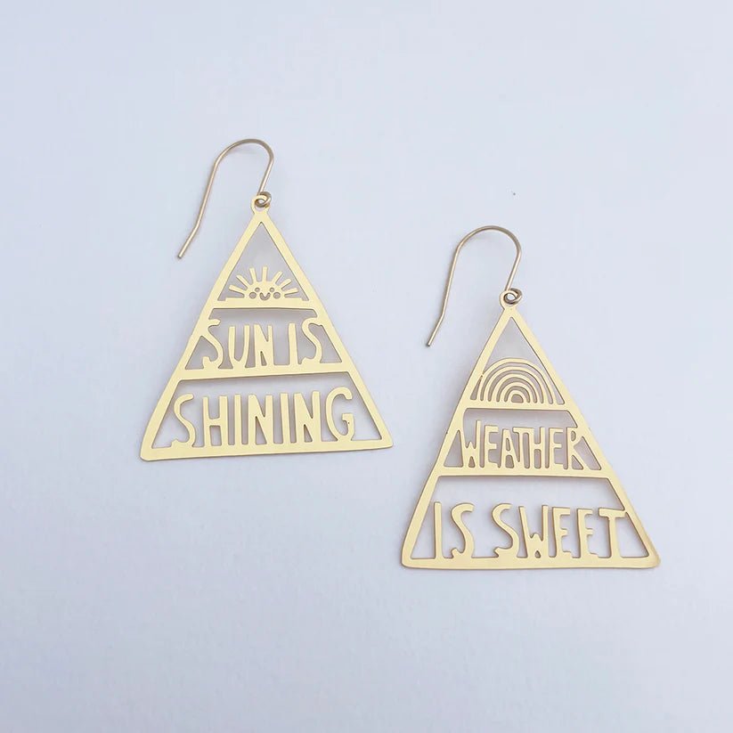 DENZ Sun is Shining, Weather is Sweet in Gold earrings