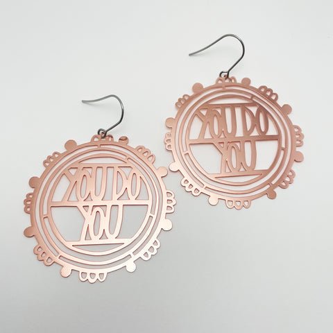 DENZ You Do You in rose gold earrings