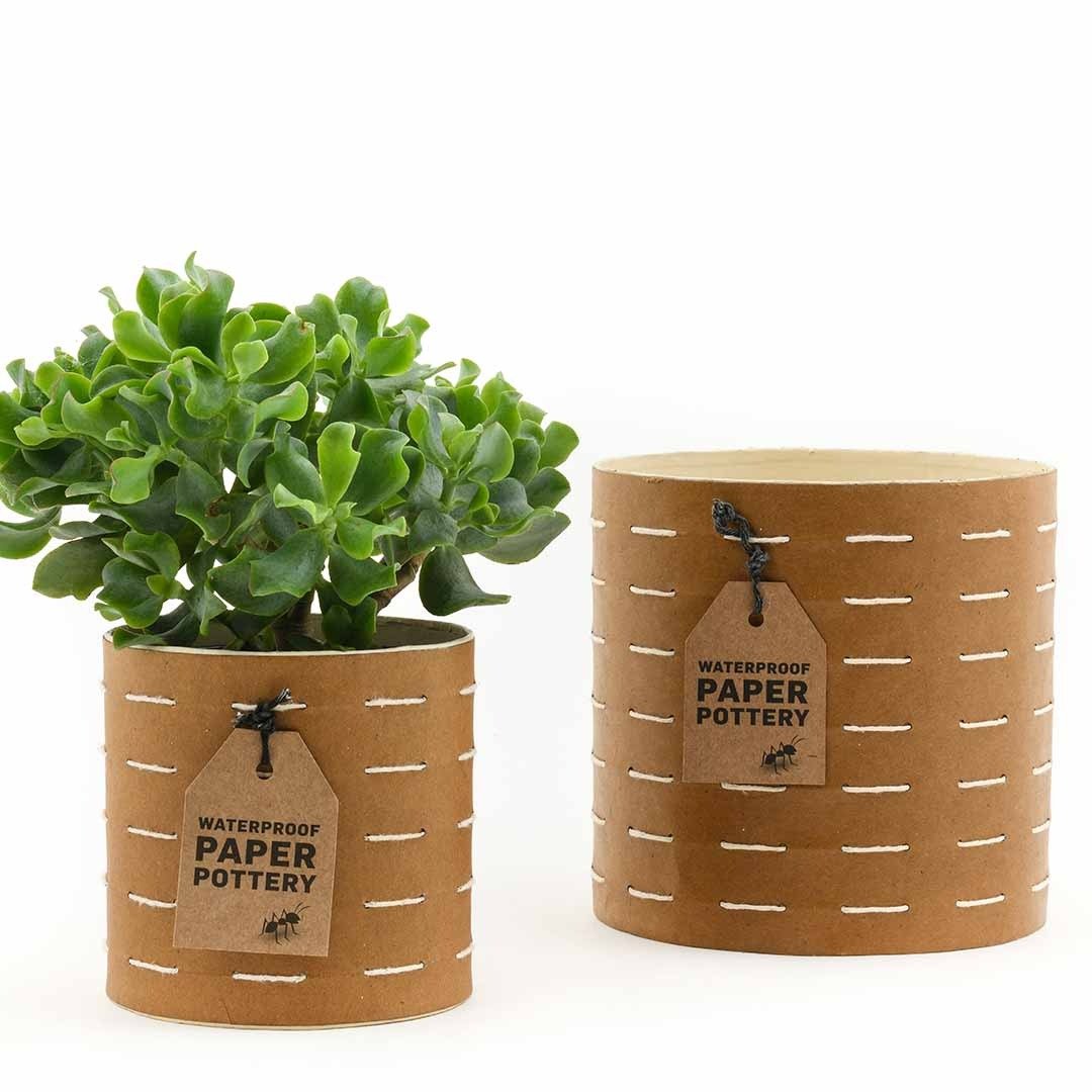 Eco MaxEco Max Paper Pottery Caloola Pot White Stitch #same day gift delivery melbourne#