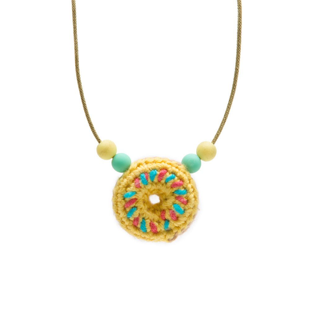Flaming pot Crochet Donut Necklace