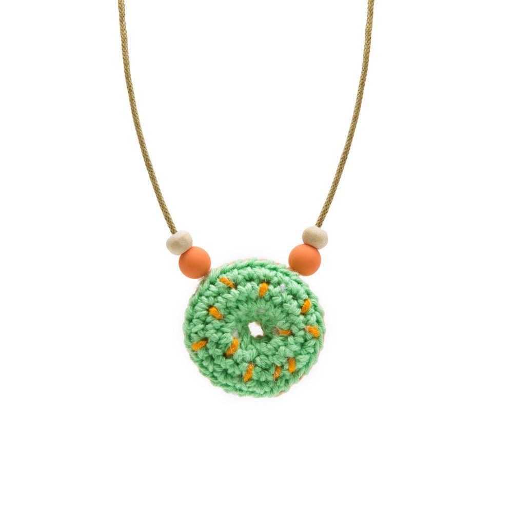 Flaming pot Crochet Donut Necklace