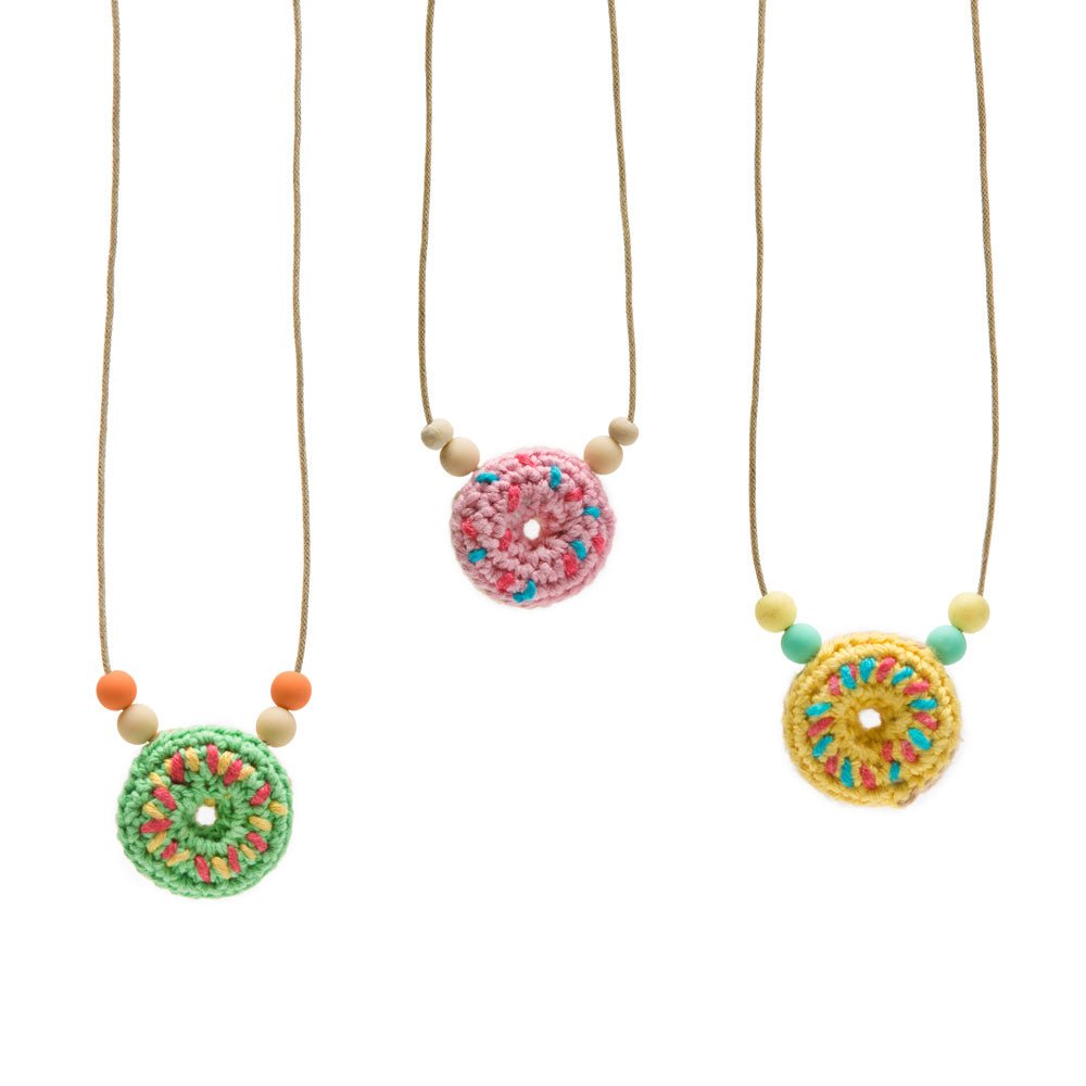 Flaming pot Crochet Donut Necklace