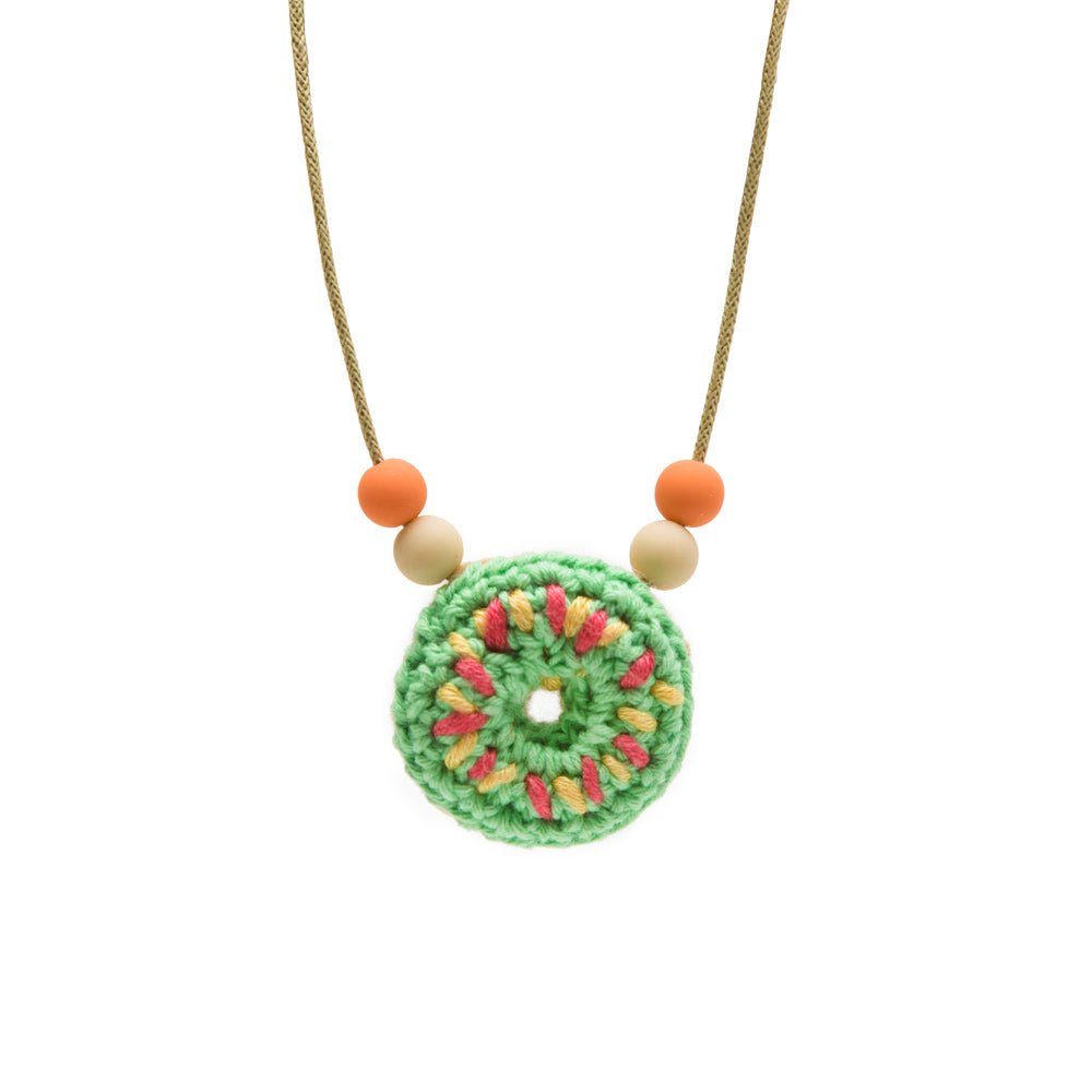 Flaming pot Crochet Donut Necklace