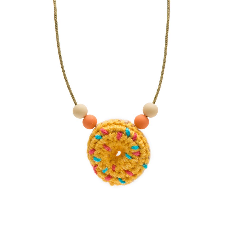 Flaming pot Crochet Donut Necklace