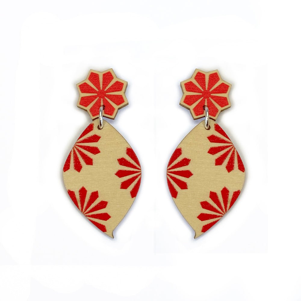 Gum Leaf Wooden Stud Earrings