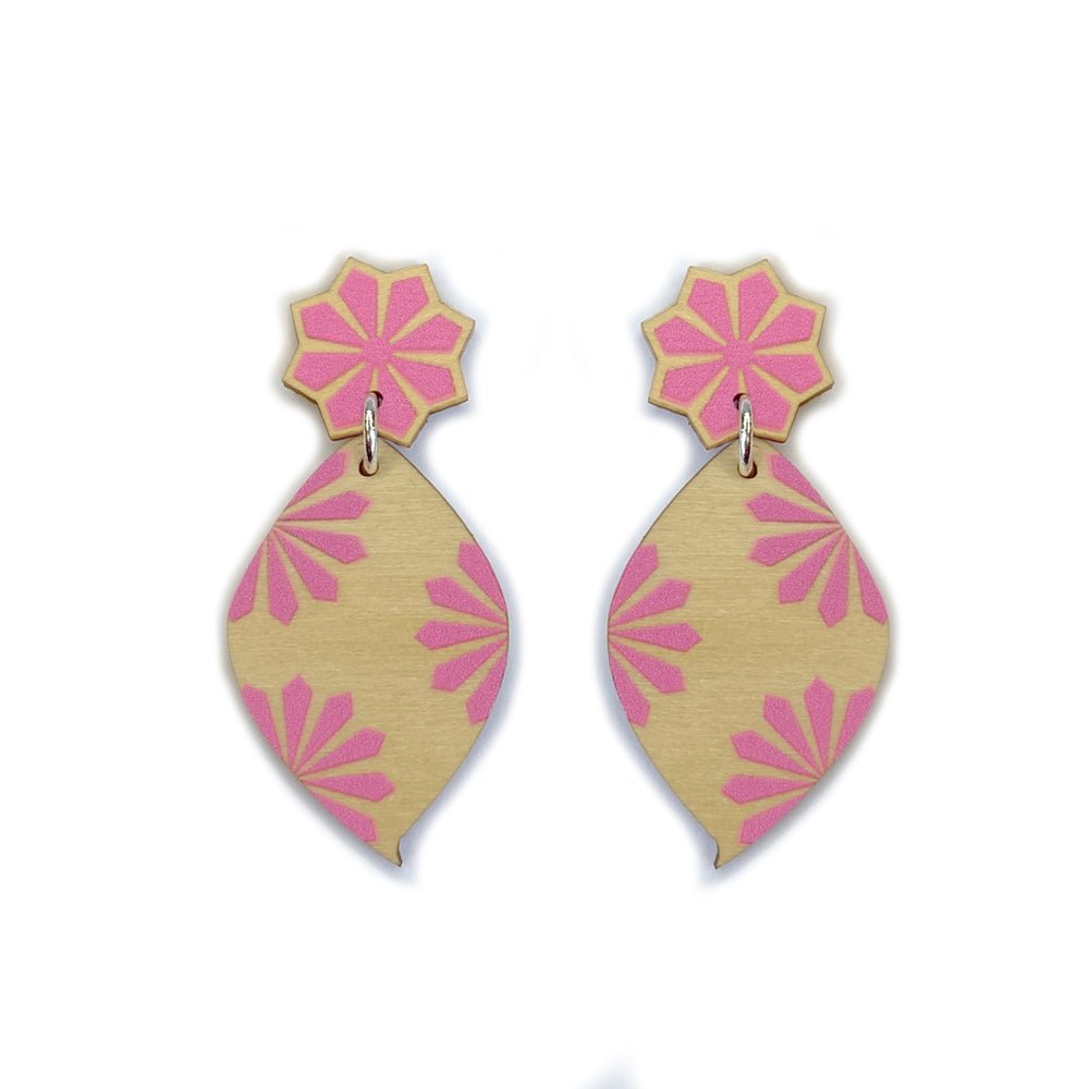 Gum Leaf Wooden Stud Earrings