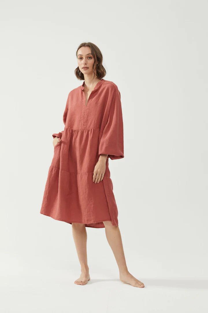 KiitosKiitos Carmen Dress Solid - Terracotta #same day gift delivery melbourne#