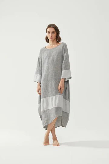 KiitosKiitos Tulip Dress Grey Stripe #same day gift delivery melbourne#