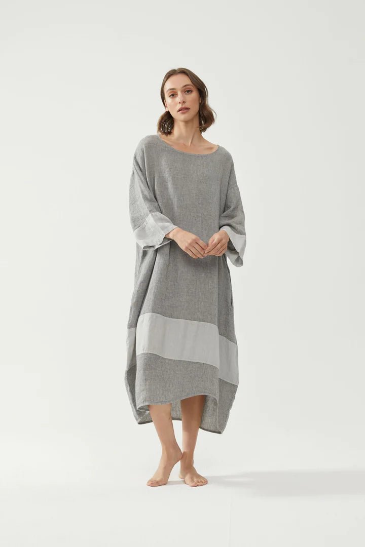 KiitosKiitos Tulip Dress Grey Stripe #same day gift delivery melbourne#