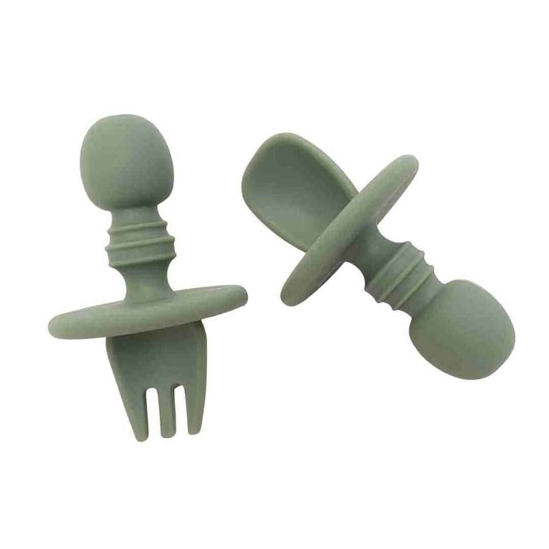 Little Mashies Baby Cutlery Set - Olive