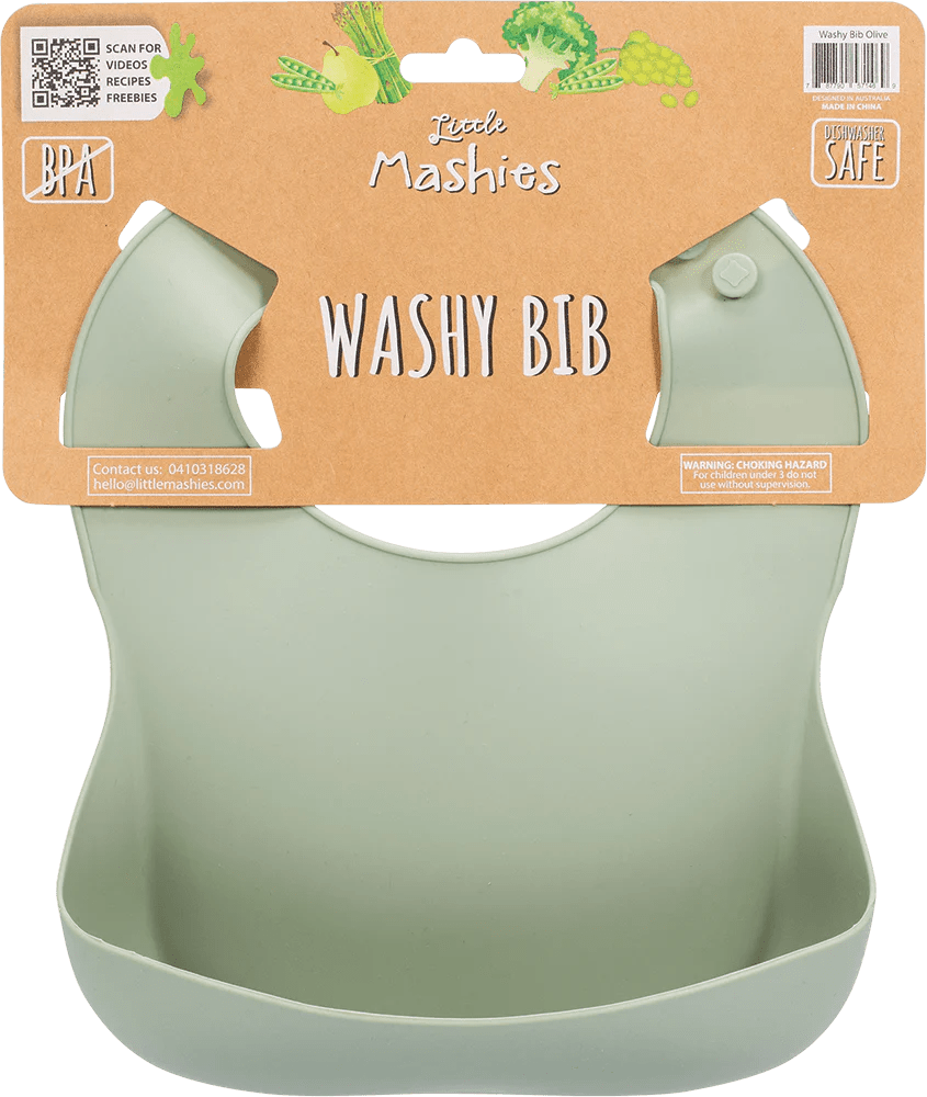 Little Mashies Washy Bib - Dusty Olive