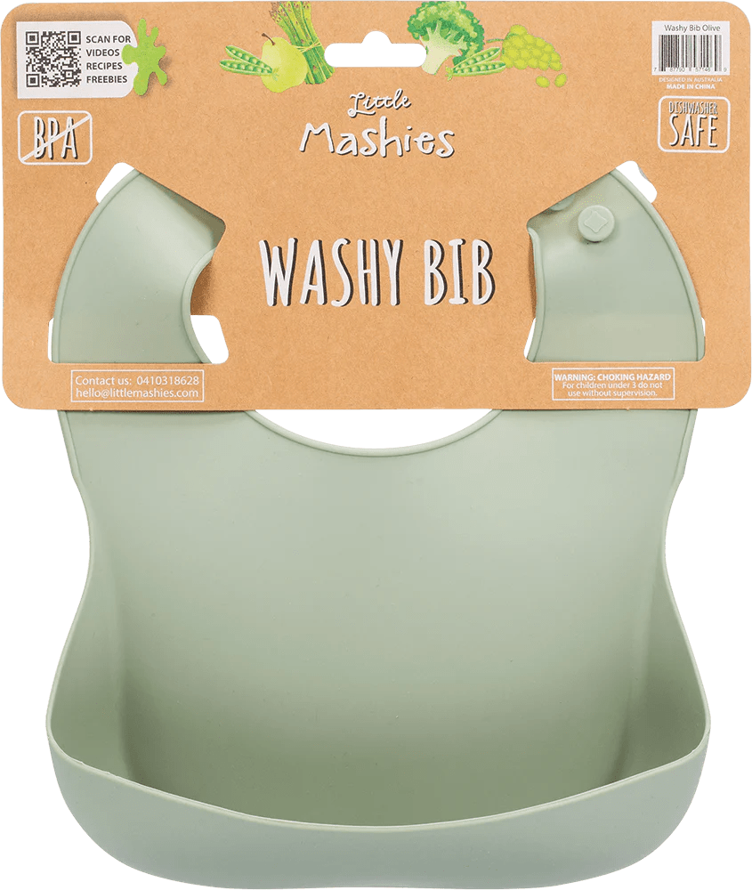 Little MashiesLittle Mashies Washy Bib - Dusty Olive #same day gift delivery melbourne#