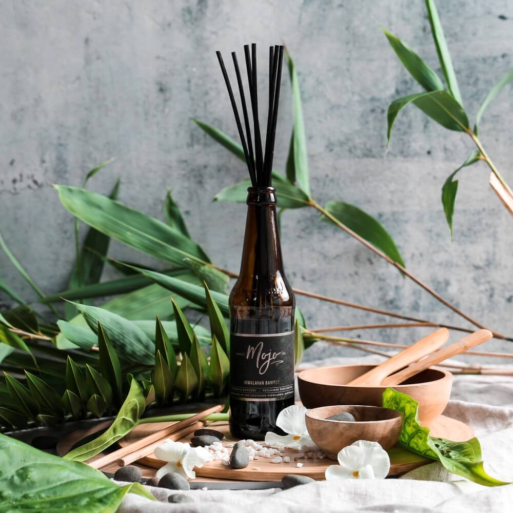 Mojo Candle Co Himalayan Bamboo - Premium Reclaimed Beer Bottle Diffuser