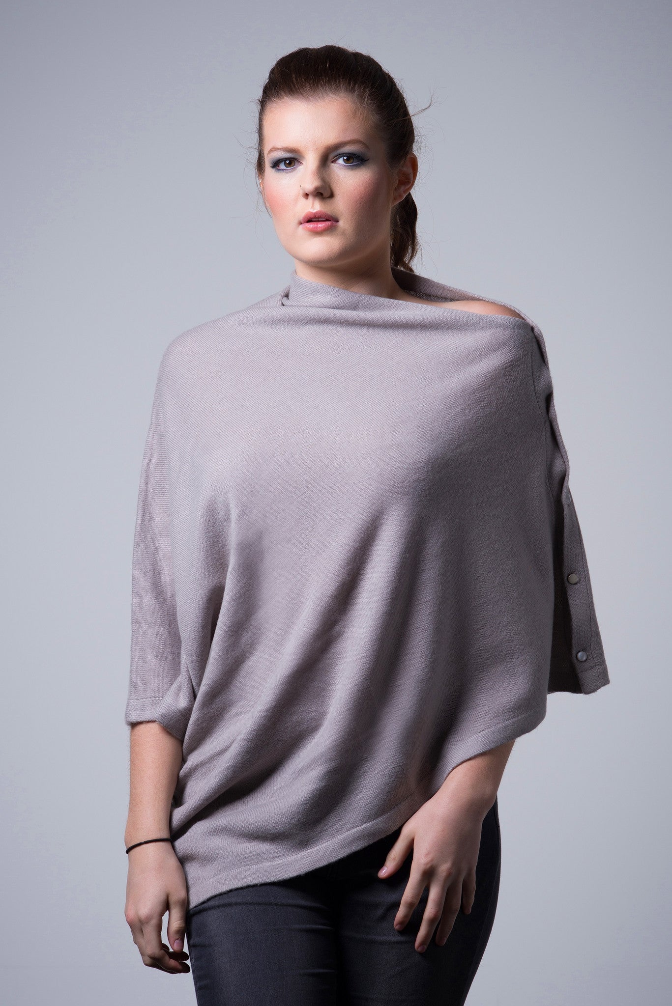 Nine Yaks Cashmere Button Poncho - 16 colours