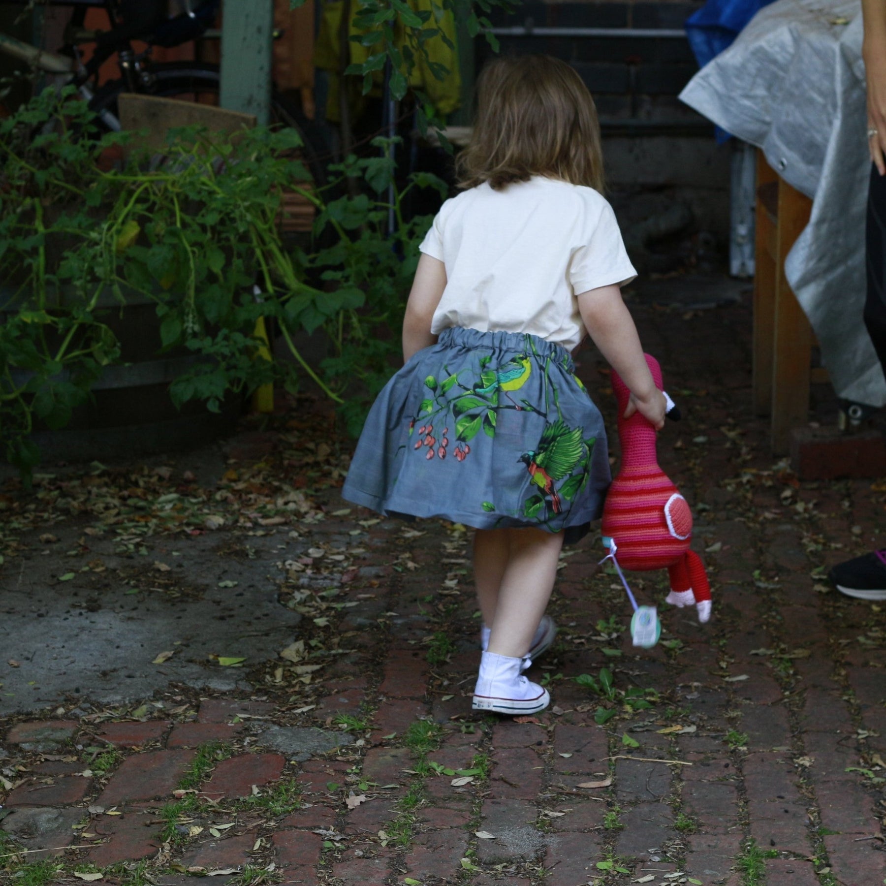 Nine Yaks Kids Grey Bird Skirt
