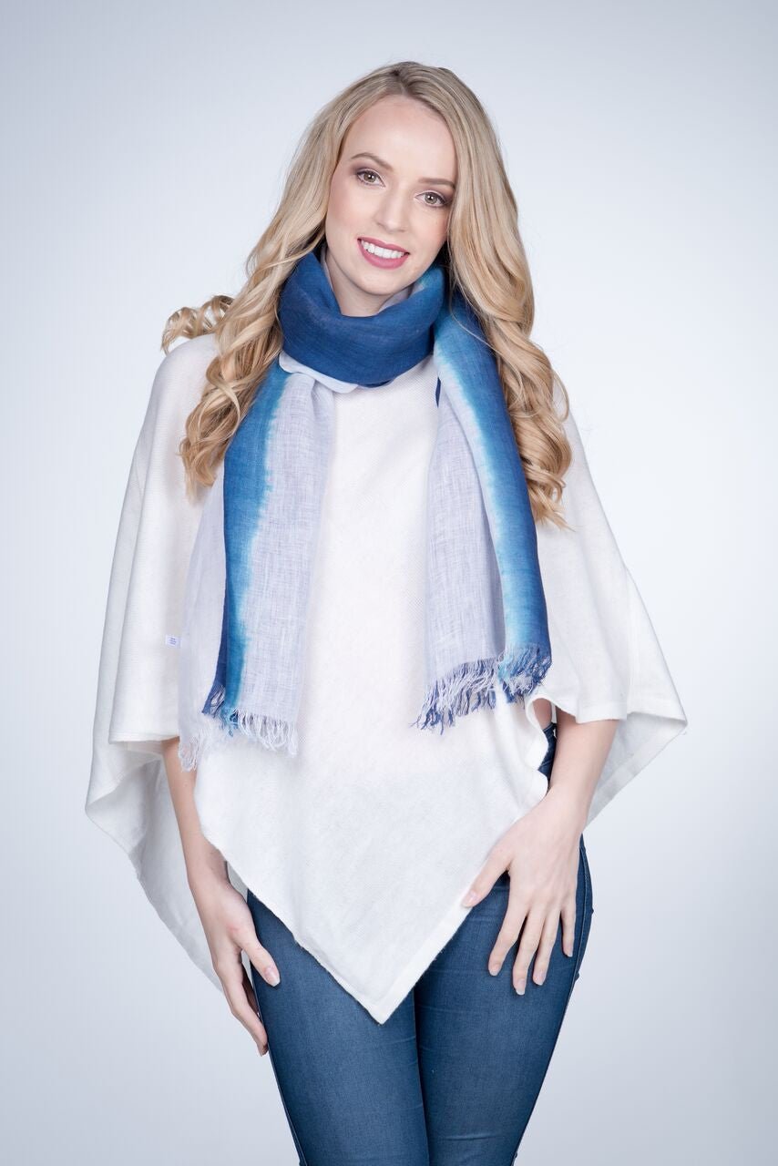 Nine YaksNine Yaks Linen Scarf Blue #same day gift delivery melbourne#