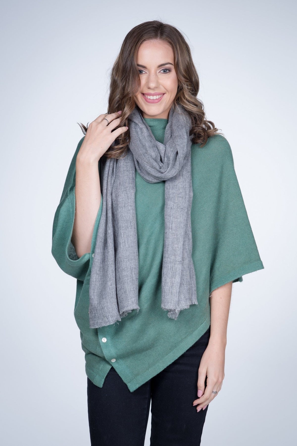 Nine YaksNine Yaks Natural Cashmere Shawl - Mid Grey #same day gift delivery melbourne#