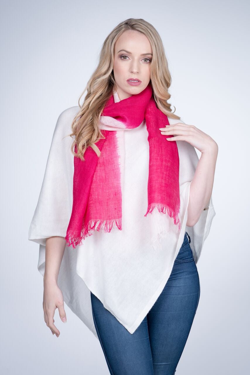Nine Yaks Pink Linen Scarf