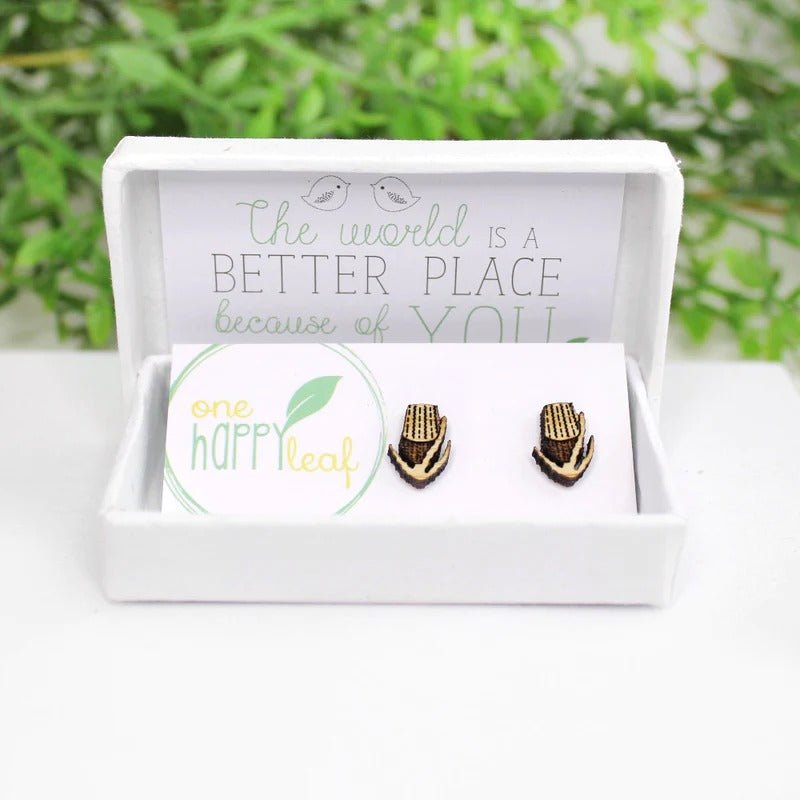 One Happy Leaf BANKSIA SMALL STUD EARRINGS