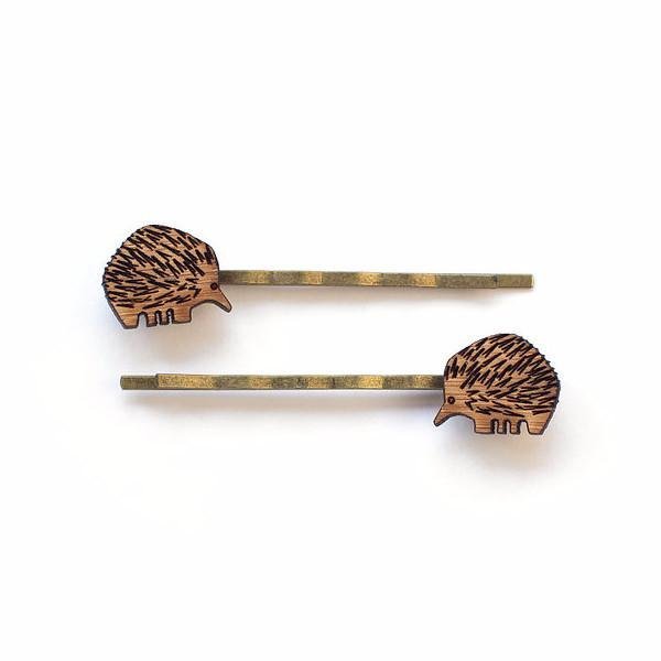One Happy Leaf Echidna Hairpins