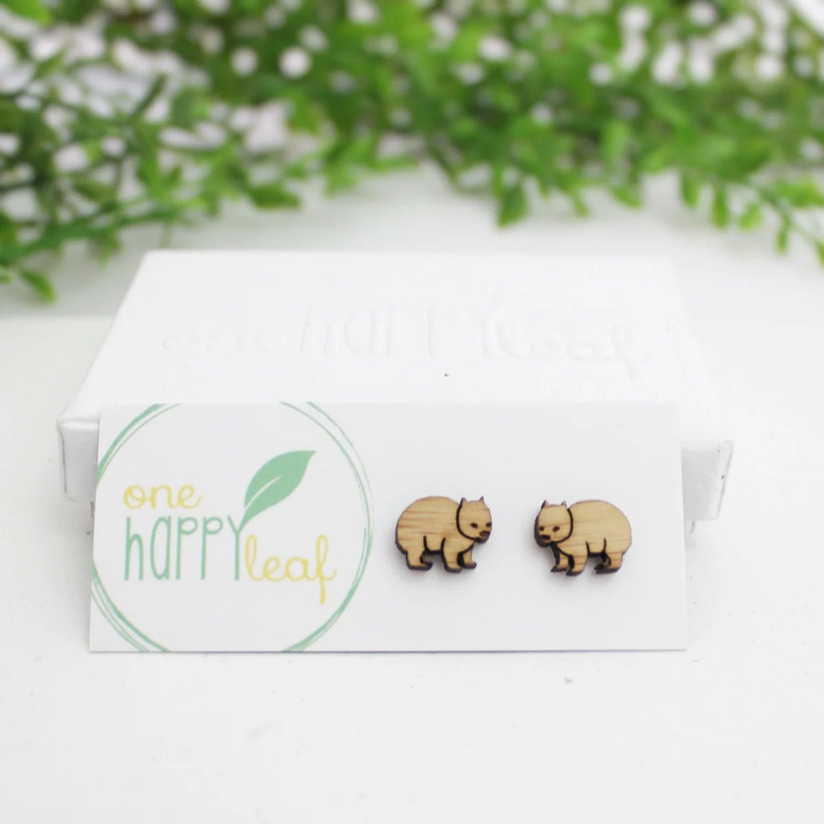 One Happy Leaf Wombat Earrings