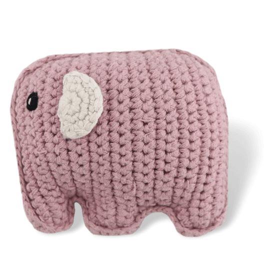 Baby elephant rattle organic