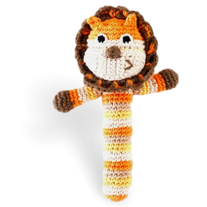 Pebble Stick rattle – lion organic #same day gift delivery melbourne#