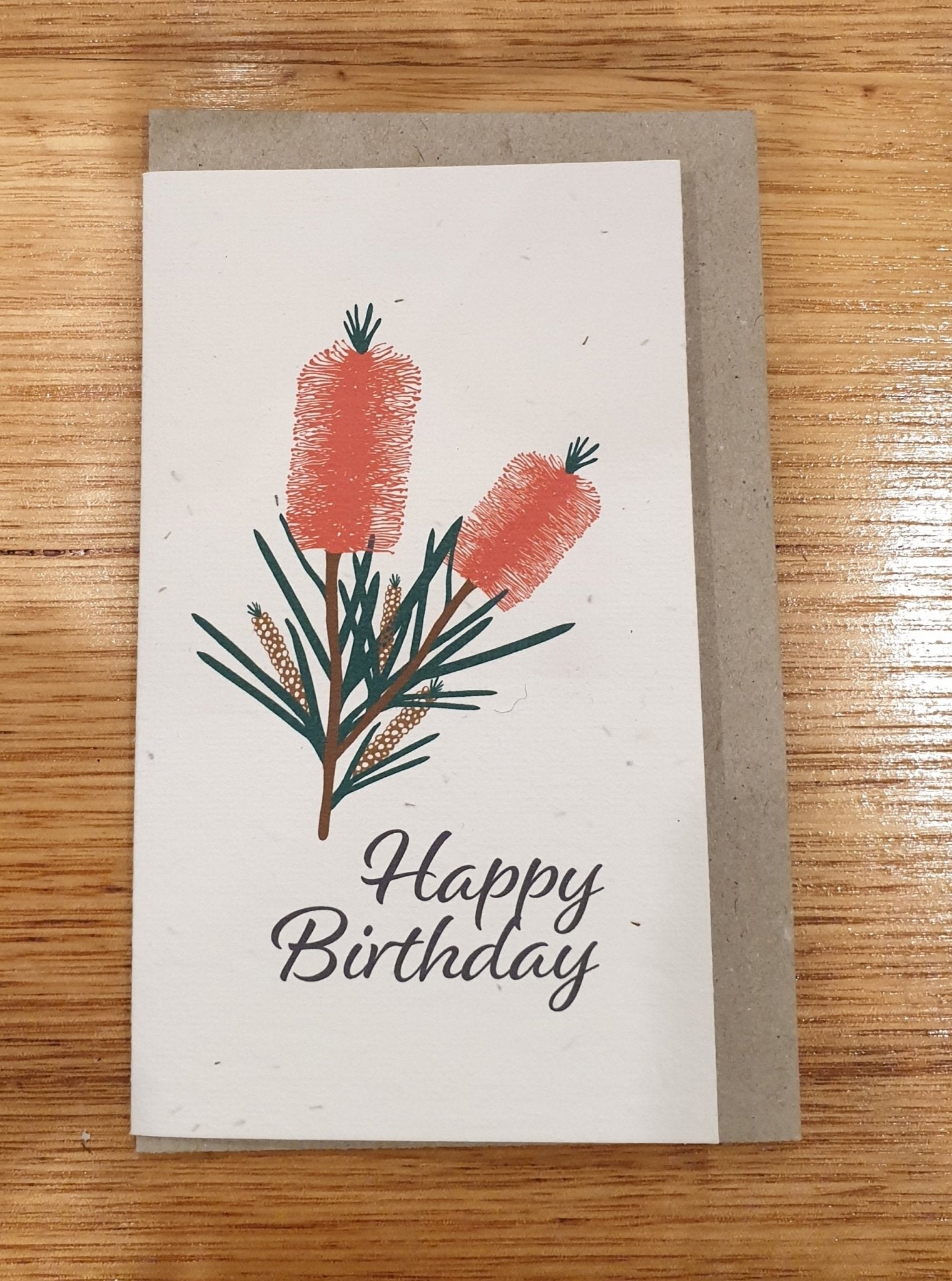 Happy Birthday Bottle Brush seed card