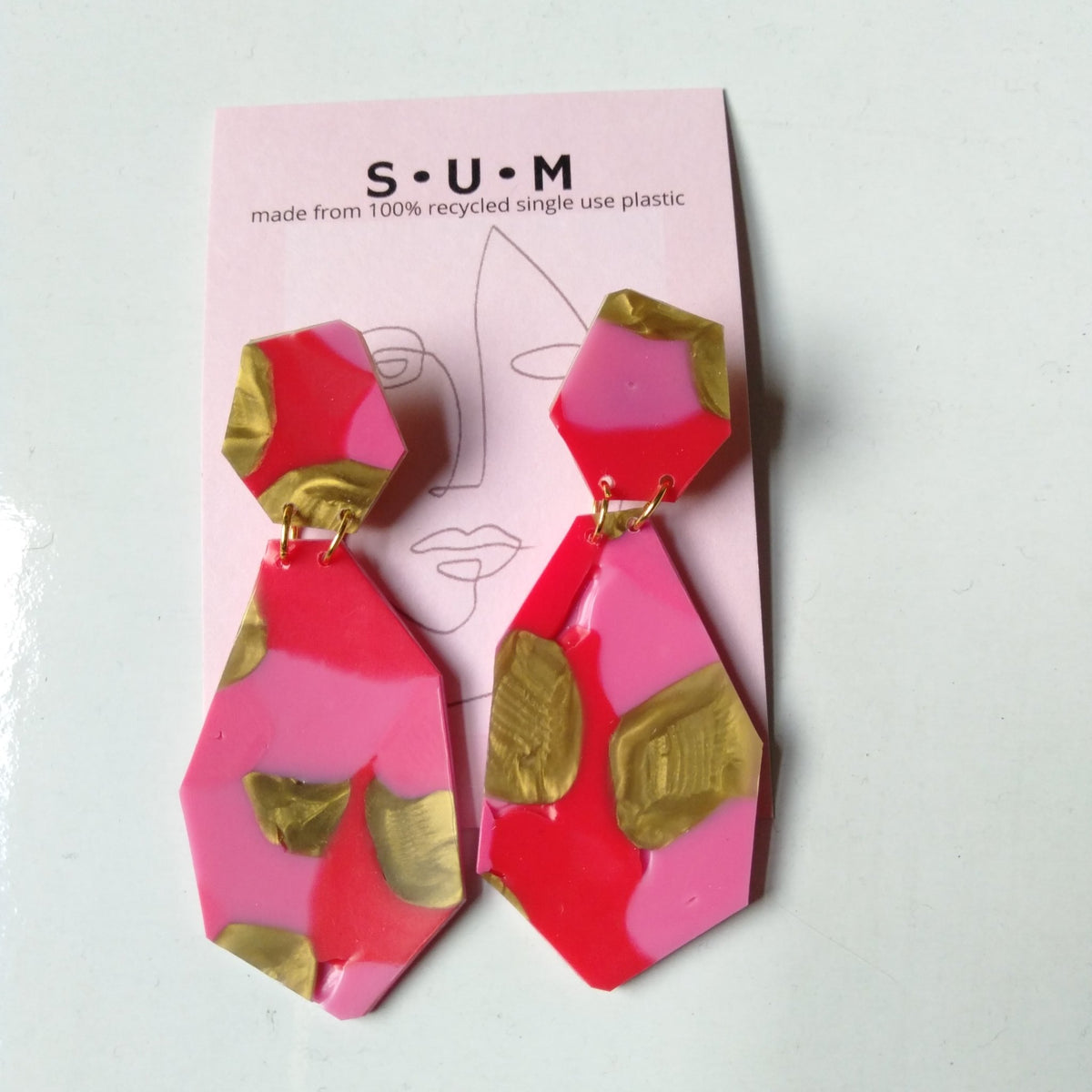 Singleuse Multiverse Gem Drop Dangle- Pinks/Gold #same day gift delivery melbourne#