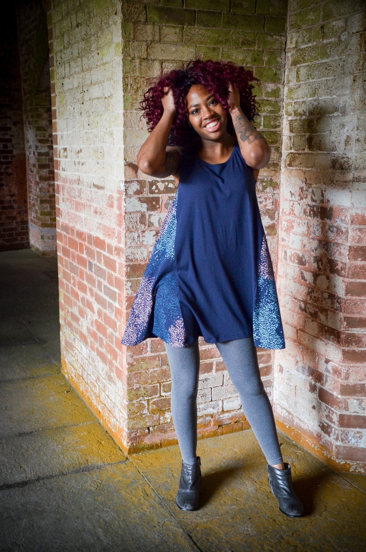Tonle Trapeze Dress Navy #same day gift delivery melbourne#