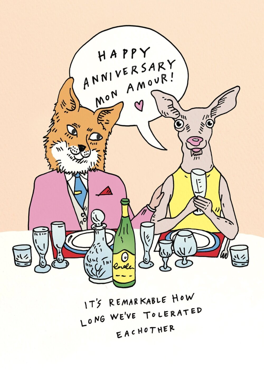 Happy Anniversary Mon Amour - Wally Paper Co