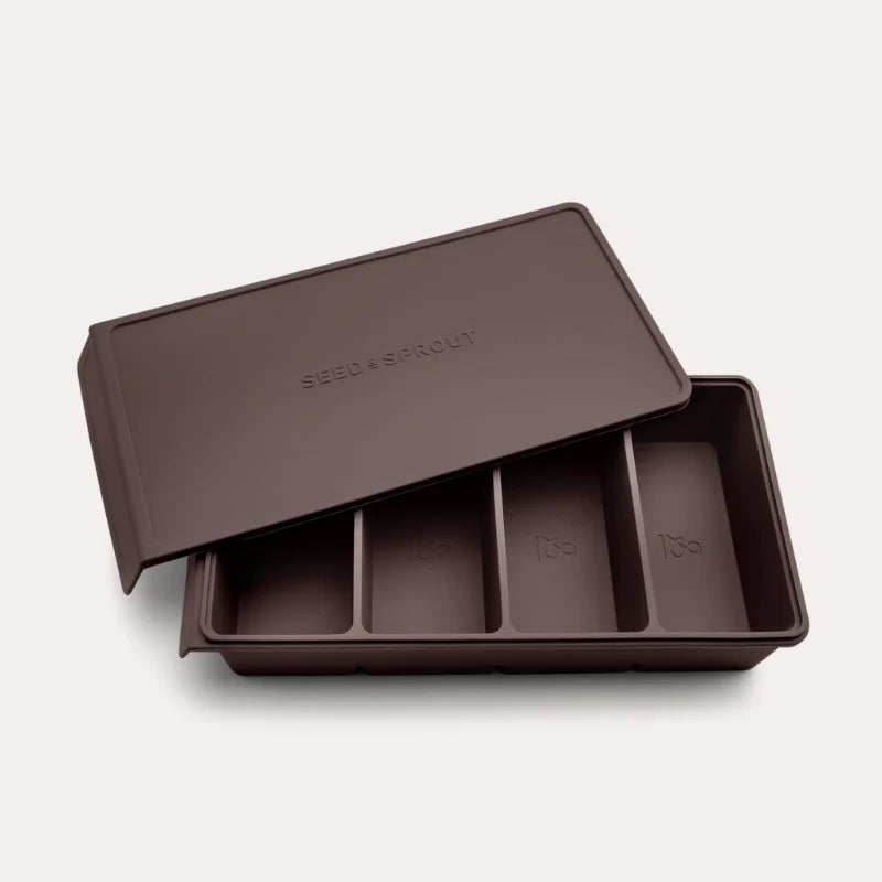 Seed & Sprout Silicone 4 Portion Freezer Tray in Macadamia.