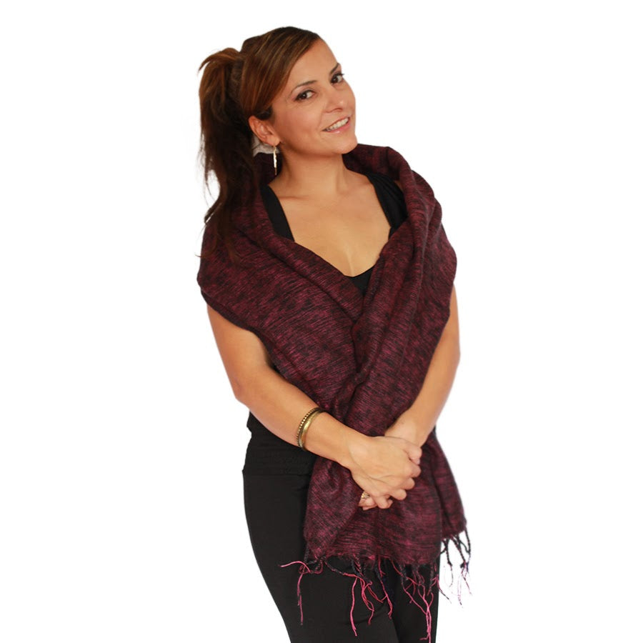 Yak Wool  Shawl - Wine