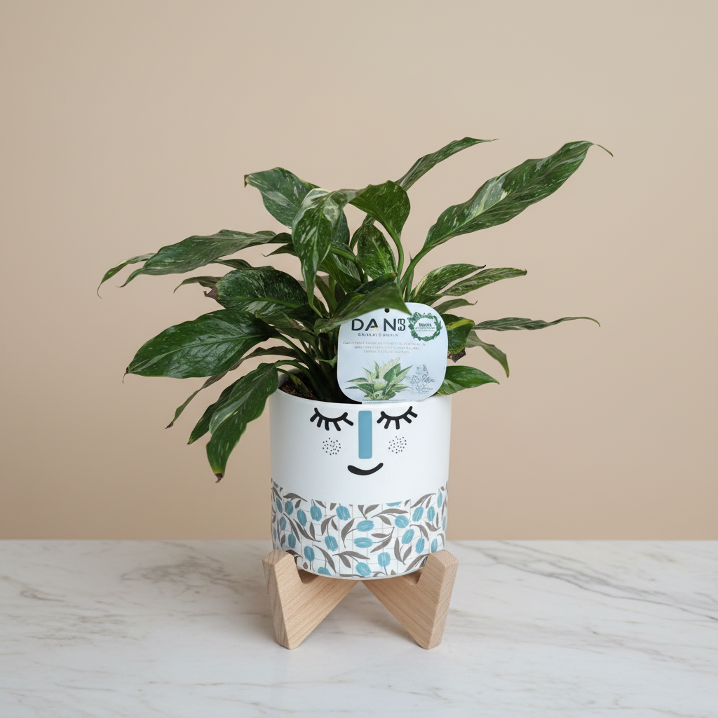 Variegated Spathiphyllum Peace Lily in 120mm Pot - only for Local delivery at checkout!