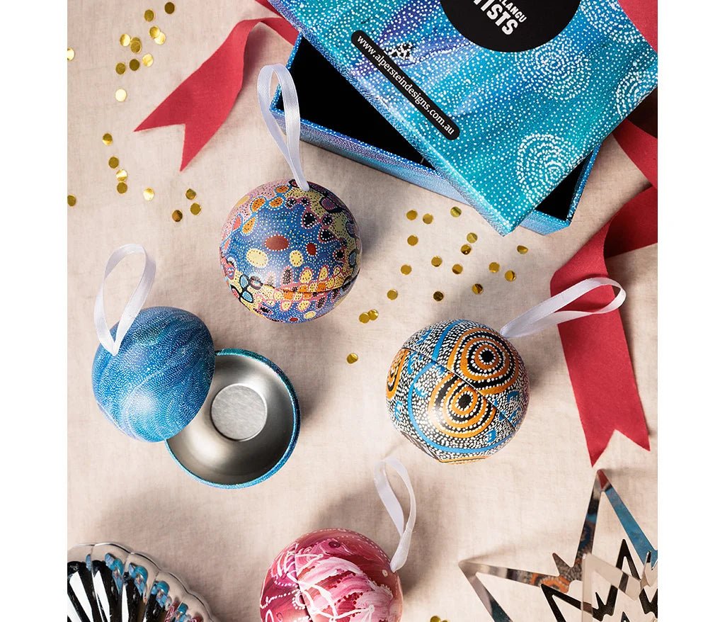 Alperstein Designs - 4 Pack Xmas Bauble Tins