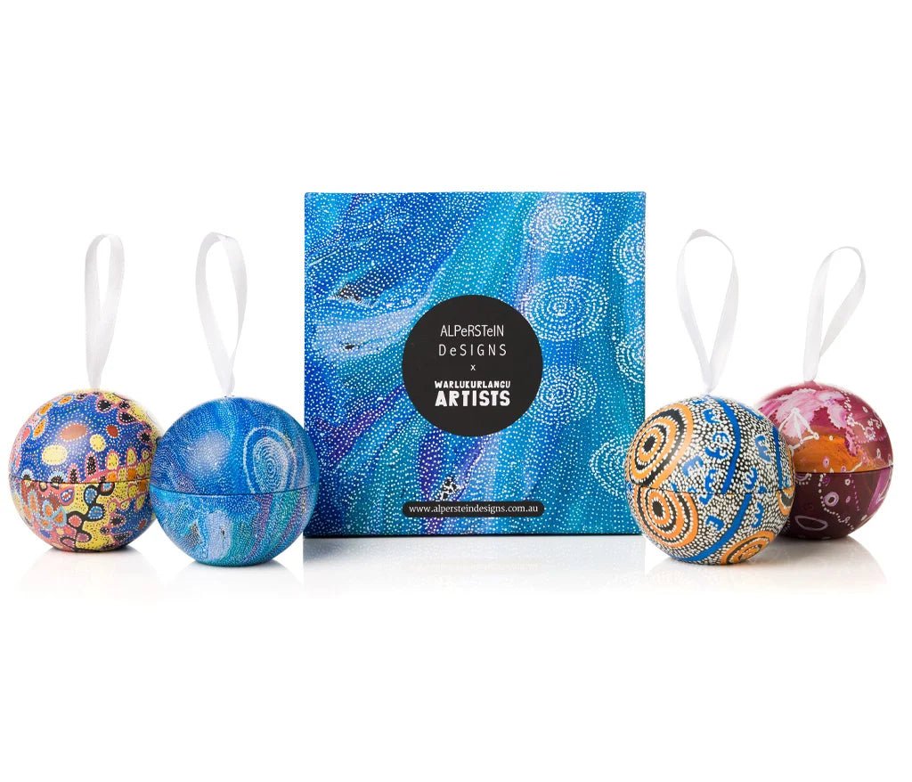 Alperstein Designs - 4 Pack Xmas Bauble Tins