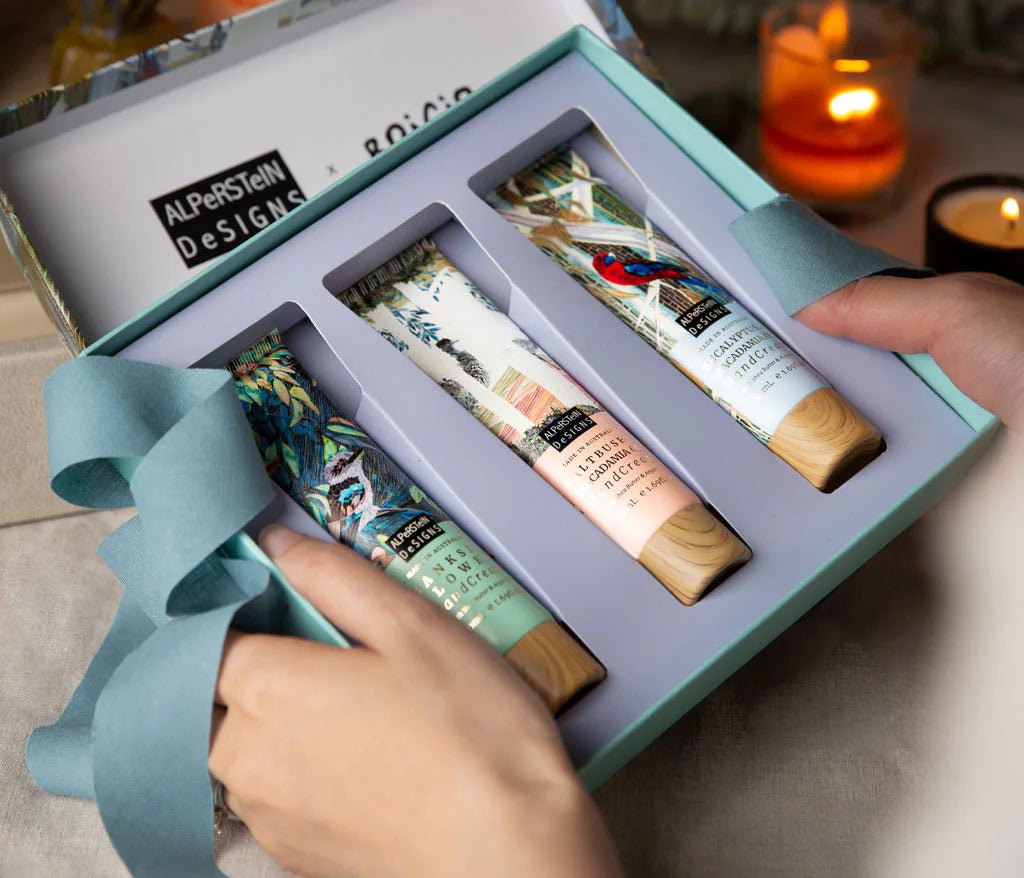 Alperstein DesignsAlperstein Designs Handcream Trio - Saltbush, Banksia, Eucalyptus same day gift delivery melbourne