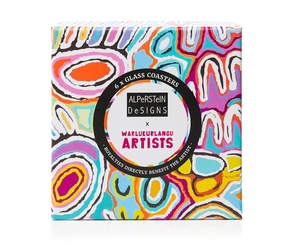 Alperstein DesignsAlperstein Designs Judy Watson Glass Coaster Set same day gift delivery melbourne